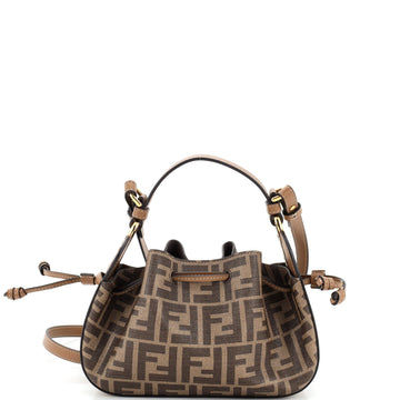 Fendi Pomodorino Bucket Bag Zucca Coated Canvas Mini