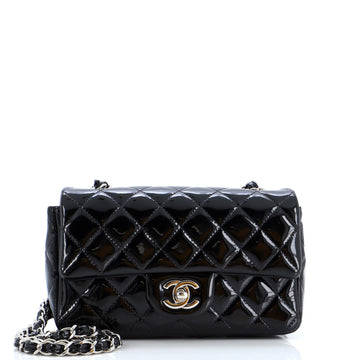 Chanel Classic Single Flap Bag Quilted Patent Mini