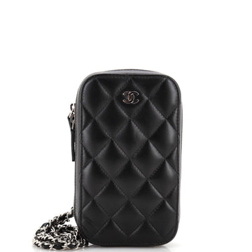 Chanel Zip Around Phone Case with Chain Quilted Lambskin