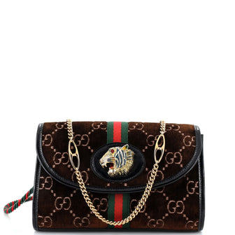 Gucci Rajah Web Chain Shoulder Bag GG Velvet Small