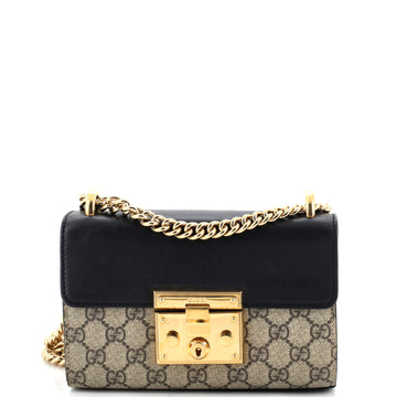 Gucci Padlock Shoulder Bag GG Coated Canvas and Leather Small