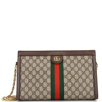 Gucci Ophidia Chain Shoulder Bag GG Coated Canvas Medium