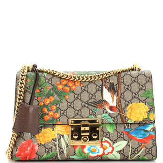 Gucci Padlock Shoulder Bag Tian Print GG Coated Canvas Medium