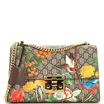 Gucci Padlock Shoulder Bag Tian Print GG Coated Canvas Medium