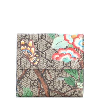 Gucci French Flap Wallet Blooms Print GG Coated Canvas