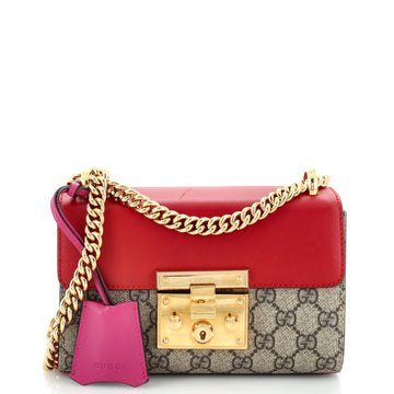 Gucci Padlock Shoulder Bag GG Coated Canvas and Leather Small