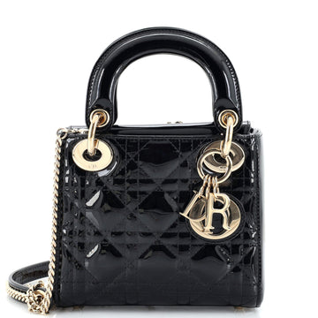 Christian Dior Lady Dior Chain Bag Cannage Quilt Patent Mini