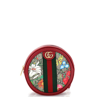 Gucci Ophidia Round Backpack Flora GG Coated Canvas Mini