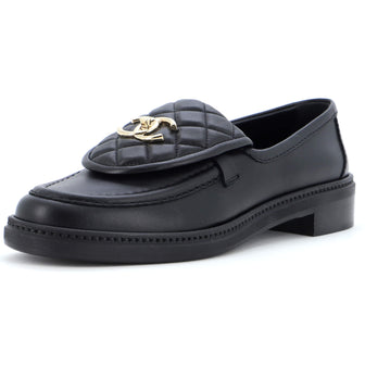 Chanel Women's CC Loafers Quilted Leather