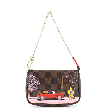 Louis Vuitton Pochette Accessoires Limited Edition Vivienne Xmas Damier Mini
