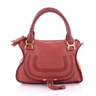 Chloe Marcie Satchel Leather Medium Red 2516202