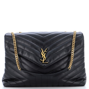 Saint Laurent Loulou Shoulder Bag Matelasse Chevron Leather Large
