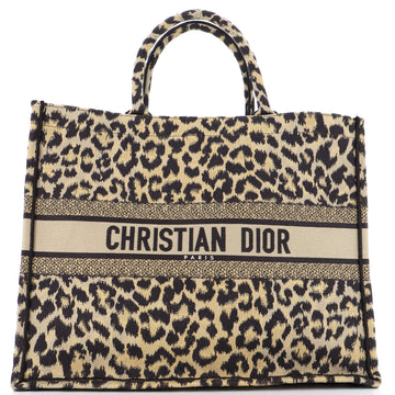 Christian Dior Book Tote Mizza Embroidered Canvas Large