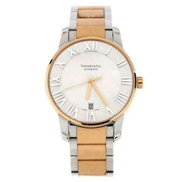 Tiffany & Co. Atlas Dome Automatic Watch Stainless Steel and Rose Gold 37