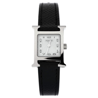 Hermes Heure H Quartz Watch Stainless Steel and Leather 17