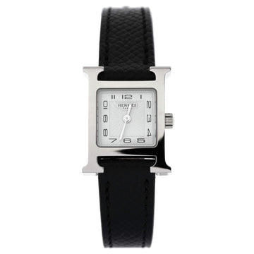 Hermes Heure H Quartz Watch Stainless Steel and Leather 17
