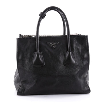 Prada Twin Pocket Tote Glace Calf Medium Black 2516902