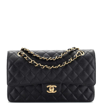 Chanel Classic Double Flap Bag Quilted Caviar Medium