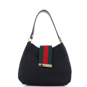 Gucci New Ladies Web Hobo GG Canvas Medium