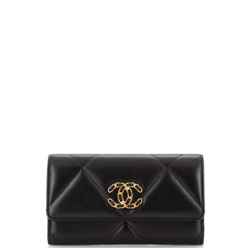 Chanel 19 Flap Wallet Quilted Lambskin Long