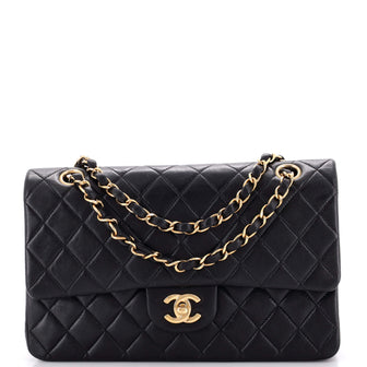 Chanel Vintage Classic Double Flap Bag Quilted Lambskin Medium