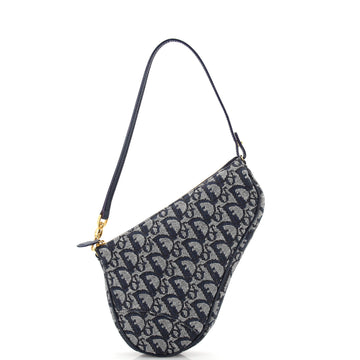 Christian Dior Vintage Saddle Bag Diorissimo Canvas Mini