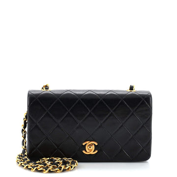 Chanel Vintage Full Flap Bag Quilted Lambskin Mini