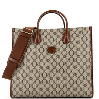 Gucci Structured Top Handle Open Tote GG Coated Canvas Medium