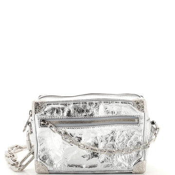 Louis Vuitton Soft Trunk Bag Crushed Metallic Calfskin Leather Mini