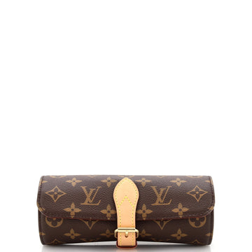Louis Vuitton 3 Watch Case Monogram Canvas