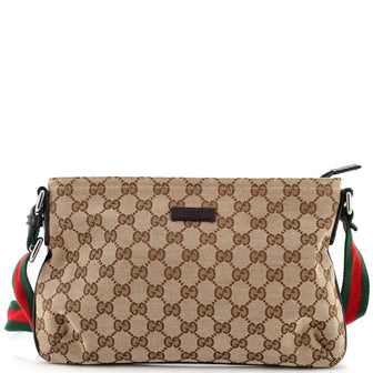 Gucci Web Strap Messenger Bag GG Canvas Small