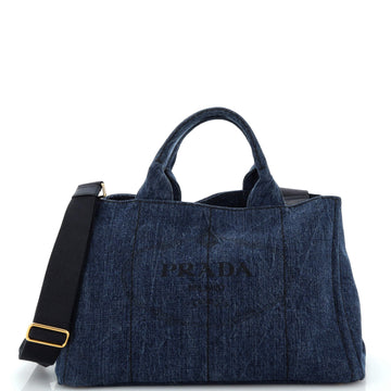 Prada Canapa Convertible Tote Denim Medium