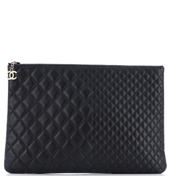 Chanel O Case Clutch Mixed Quilt Lambskin Large