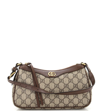 Gucci Ophidia Zip Pochette Shoulder Bag GG Coated Canvas Small