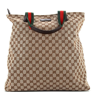 Gucci Web Strap Shopper GG Canvas Tall