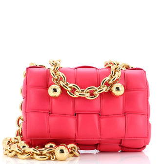 Bottega Veneta Cassette Sphere Chain Crossbody Bag Padded Maxi Intrecciato Leather