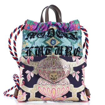 Gucci Drawstring Backpack Brocade Small