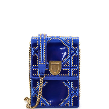 Christian Dior Diorama Vertical Clutch on Chain Studded Patent
