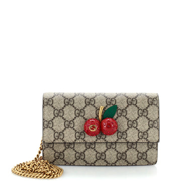 Gucci Cherries Wallet on Chain GG Coated Canvas Mini