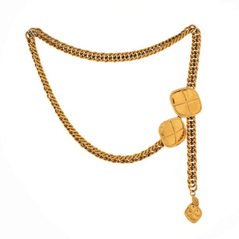 Chanel Vintage Diamond Charm Chain Belt Quilted Metal