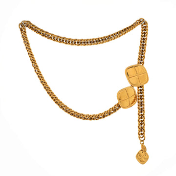 Chanel Vintage Diamond Charm Chain Belt Quilted Metal