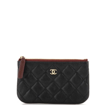 Chanel Classic O Case Pouch Quilted Caviar Mini