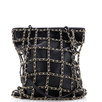 Chanel Chain Frame CC Charm Shopping Tote Lambskin
