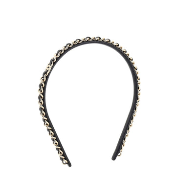 Chanel CC Turnlock Chain Link Headband Lambskin and Metal