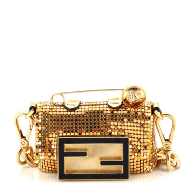 Fendi x Versace Fendace Chain Baguette Charm Bag Metal Mesh Nano