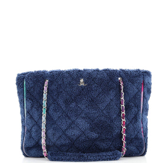 Chanel CC Shopping Tote Quilted Terry Cloth and Ribbon Large