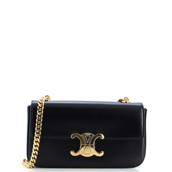 Celine Triomphe Chain Shoulder Bag Leather Small
