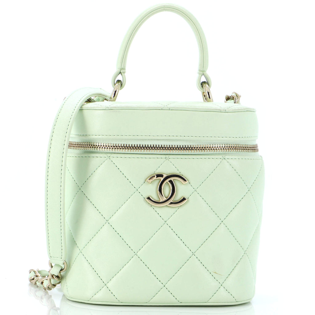 Trendy CC Top Handle Vanity Case Quilted ...