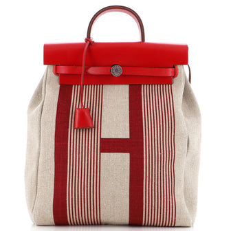 Hermes Herbag A Dos Zip Backpack H Vibration Toile and Leather