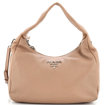 Prada Convertible Zipped Hobo Vitello Phenix Medium